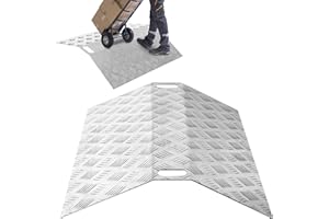 ‎VIGEVEE Vigevee Door Threshold Ramp Wheelchair Ramp Made of Aluminium Ramp Wheelchair Load Capacity 270 kg Threshold Ramp Threshold Bridge Non-Slip Portable with Handles (60 x 70 x 10 cm)