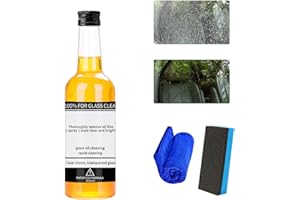 HIDRUO Oil Film Remover for Glass, Car Windshield Cleaner, Water Spot Remover for Glass Surfaces, Quickly and Easily Restore Glass Clarity, Glass Cleaner for Home and Auto Windows Cleaning (1PCS)