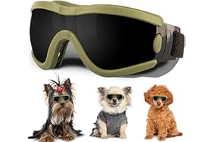 NICERINC PET Small Dog Sunglasses with Adjustable Strap UV Protection, Winproof Puppy Sunglasses, Suitable for Dogs Eyes Protection?Soft Dog Goggles