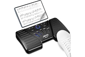 JOYO Trådlös sidvändare, pedal, bluetooth, fotomkopplare för iPad/ /telefon, fungerar med forScore/OnSong, 5 lägen o