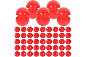 ATMWM 50 Stück Lotterie Kugeln, 3CM Bälle für Partys, Lottobälle, Loskugeln,Befüllbare Kugeln Ornament Ohne Zahl, Befüllen Bunt Bingo Kugeln, Dekorative Ball Requisiten für Partyspiele(Rot)