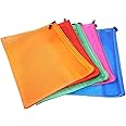 TULMAN 5 Pieces B5 Size Transparent Waterproof Travel Storage Pouch Organizer Mesh Bag with Zipper for Cosmetic Jewelry Makeup Pen Pencil Case (Color May Vary)