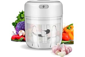 ROEJUYY Mini Garlic Chopper, Cordless Electric Garlic Blender, Mini Onion Chopper, Kitchen Gadgets, USB Charging, BPA-Free, Easy to Clean, Electric Vegetable Chopper for Baby Food/Chili/Nuts (250ML)