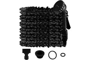 Gsakskdsap Manguera Jardin Extensible 15 Metros, Manguera Flexible Jardín con Pistola Rociadora 7 Funciones, Garden Hose, Manguera de Riego de Plantas para Lavado de Coches, Limpieza de Suelos (Negro)