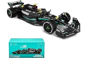 JODIYAAH 1/43 Bburago 1:43 Mercedes-AMG Petronas F1 Team W14 2023 44# Lewis Hamilton F1 63# George Russell - Colección de modelo de coche de aleación fundida a presión (W14 44# W/conductor)