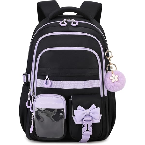 Kinderrugzak, schooltassen voor jongens en meisjes, schooltas, schoolrugzak, reizen, camping, casual, dagrugzak voor scholieren en volwassenen, lila (paars