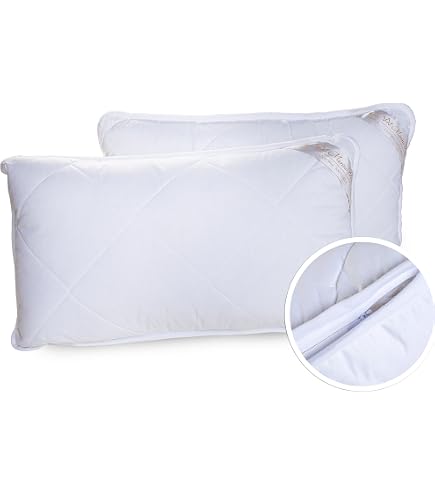 Kopfkissen Aus Merinowolle – 40x80 Cm, Mit 2 Bezügen & Reißverschluss, Kugelfüllung Ca. 750 G