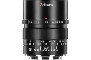 7artisans Obiektyw aparatu pełnoklatkowego 75 mm F1.4 o dużej przysłonie udoskonalona przysłona Bokeh Clicked Aperture do aparatów bezlusterkowych Canon RF