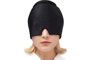 BLABOK Cappello Ghiaccio Gel Riutilizzabile per Mal di Testa e dallo Stress Sollievo, Cappuccio per Sollievo Emicrania e Sinusite, Maschera Viso Caldo-Freddo Riutilizzabile per Emicrania