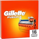 Gillette Fusion 5 LAMETTE DA BARBA, 16 RICAMBI da 5 Lame, Rasatura Scorrevole con STRISCIA LUBRIFICANTE, Fino a 1 MESE DI RAS