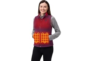 ORORO [Upgraded Women's 4-Zone Heated Fleece Gilet with Heated Collar, Electric Heated Vest Base Layer with Power Bank