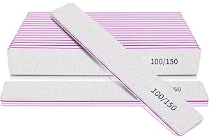 METEOROCK 12 Pièces Limes A Ongles Professionnelle Grain 100/150, Lime à Ongles Double Face Réutilisable, Lime A Ongles Pour Acrylique, Lime A Ongle Pour Ongles Naturels A La Maison Et Au Salon De Coiffure
