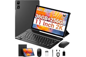 MAXLEGEN Tablet 11 Zoll Cellular, 36GB RAM+256GB ROM/1TB TF, 4G LTE Dual SIM+5G WLAN, 2GHz Octa-Core Android 14 Tablets mit 9580mAh Akku, 13MP, GPS, GMS, Tablet mit Tastatur/Stift/Maus/Hülle
