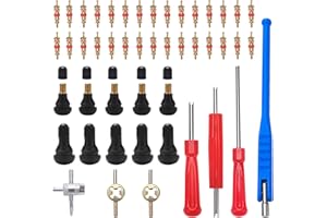VooGenzek 47 Stücke TR412 Reifen Ventilschaft Einziehwerkzeug, Ventilkerne, Ventilkernschlüssel, mit TR412 Snap-in Gummi Reifen Ventile, Doppel & Einzelkopf Ventil Entferner, für Auto, Motorrad