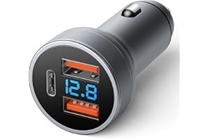 TONGKTAI Zapalniczka samochodowa USB, 54 W Dual QC3.0 + 36W PD USB C Fast Charge, Mini Metal USB Zapalniczka do iPhone 13/12/11, Pad, Samsung S21/S20, Huawei, Xiaomi