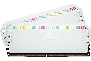 Corsair Dominator Platinum RGB DDR5 32 GB (2x16 GB) 6200MHz C36 Memoria per Desktop (Regulación de Voltaje integrada, Refrigeración DHX patentada, 12 Leds RGB CAPELLIX, Optimizadas para Intel) Blanco