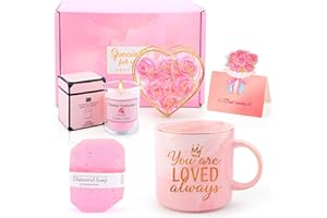 Christmas Gifts for Women, Gift Girlfriend Birthday Anniversary, Relaxation Gift I Love You Gifts for Women Wife Best Friend Mum Girl Daughter 350 ml Pink Cup Set