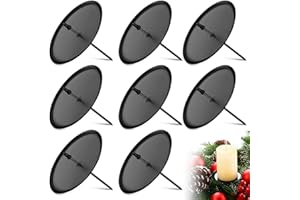 NUENEN 8 Pezzi 6 cm/2,4 Pollici Porta Candele per Corona dell'Avvento Portacandele in Metallo Supporto Piatto per Candele Candelabro da Tavolo Decorazioni per Natale Centrotavola Casa (Nero)
