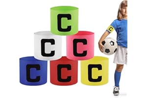 Vehmnty Kapitänsarmband 6 Stück Kapitänsflügel Fußball Sport Kapitän Manschette verstellbar Captain Armband Elastisch Standard C Soccer Manschette für Erwachsene und Jugendliche