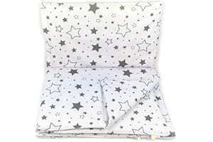 FRIVOLITY Baby's Comfort Bedding Set Duvet Cover (135 x 100 cm) + Pillowcase (40 x 60 cm), Grey Star