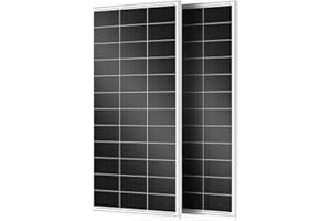 Rvpozwer 400W Panneaux Solaires Monocristallins, 2×200w Module PV pour Batteries 12V, Panneau Solaire de N-type, Panneau Solaire pour RV, supports de toit, bateaux