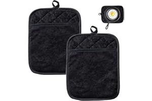 Souvik Ohne Handschuh Set 2 Stück von Hitzebeständige Topflappen Extrem Hitzeschutz bis 250°C rutschfest und Waschmaschinengeeignet Ideal zum Kochen Backen und Grillen