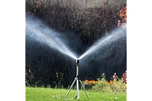 Eteslot Regner Stativ | Impulsregner Mit Stativ | Kreisregner Große Flächen | 360 Grad Automatisch Rotierende Bewässerungssprinkler, Teleskopstativsprinkler Für Große Flächen, Hof, Garten, Rasen