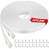 YIIFELL Cat 6 Ethernet Cable, Network Cable Ethernet Cable 20 Metres RJ45 LAN Internet Cable with RJ45 Connector for Router,