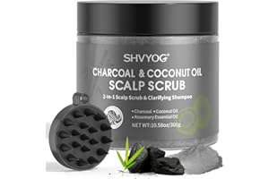 SHVYOG Scalp Scrub with Bamboo Charcoal & Coconut Oil & Tea Tree Oil | Exfoliating Hair & Scalp Treatment for Detox, Dandruff & Build-Up | Scalp Exfoliator Scrub 10.58 Fl Oz