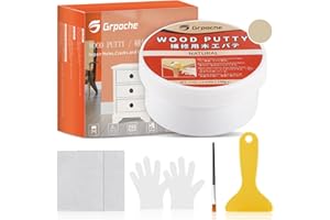 GRPOCHE Mastic à Bois 200g, Mastic À Bois Décoratif Rebouche Bois pour Gros Trous et Fissures Bois Clair, Séchage Rapide (Naturel)