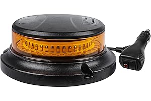 ‎AOHEWEI AOHEWEI LED Warnleuchte bernsteinfarben, 8 Blink- und 2 Drehmuster 12/24 V 36 Stück LED-Blitzlampe mit Magnetfuß für Fahrzeuge, Schulbusse, Traktoren, Bagger, LKWs