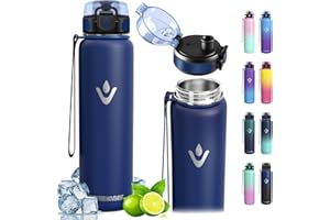 VIKASTAR Vikaster Borraccia Termica, 500ml Senza BPA, Thermos per Bevande Calde, Senza Perdite, Borraccia Bambini, Acciaio Inox, Borraccia per Adulto, Scuola, Palestra, Ciclismo