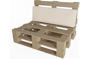 chilly pilley Coussin De Palette EU Coussin D'assise Dossier Mousse Froide Flocons De Mousse Rembourrage Plusieurs Tailles Et Couleurs (Coussin De Dos 120x40x12cm, Crème)