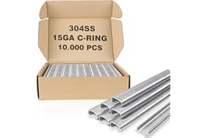 CHINA-TOP SILVER Cina-Top Silver SC7 graffe ad anello, 15 gauge, 304SS C, 3/4 pollici corona, 4,8-8,0 mm diametro di fissaggio, graffe ad anello hog, 1 scatola / 10000 pezzi