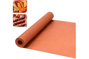 Zaxiva Rosa Metzgerpapierrolle, 42 cm x 18 m, Pfirsichfarbenes Metzgerpapier zum Räuchern von Fleisch, Rinderbrust, Langusten oder als Tischläufer, BBQ Kraftpapier in Lebensmittelqualität