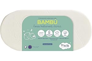 P'tit lit - Materasso da culla in bambù - 72x32 cm - Viscosa morbida e setosa per il bambino - Ideale carrozzina e culla - Reversibile - Sfoderabile - Fabbricazione europea