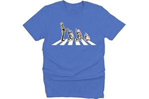 GP-Tees Abbey Road Droids Space Wars Sci Fi Movie Film Inspired Premium Quality Modern Fit T-Shirt Top for Men