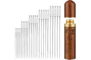 Pence & Moon Collective 25Pcs Self-Threading Embroidery Needles, 5 Size Sewing Needles, Easy Threading, Beautiful in Appearance, Threading Needle for Hand Sewing DIY
