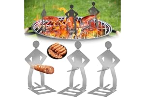 COLEESON 3Pcs Funny Hot Dogs BBQ Tools, Stainless Steel Sausage Holder, Funny BBQ Accessories for Outdoor Picnic and Grilling Gifts