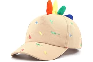 JANGANNSA Children's Baseball Cap Dinosaur Horn Summer UV Children's Hat for Boys Girls 0-8 Years