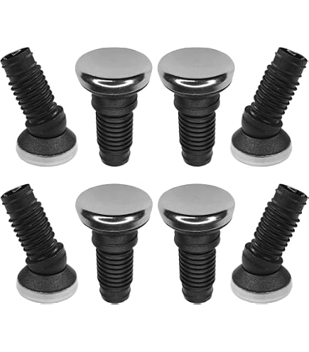 4x embout rentrant rond avec vis de réglage pied meuble