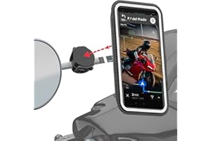 SHAPEHEART, Soporte movil moto magnético para espejo de moto y scooter. Universal y antivibracion. Soporte móvil moto impermeable