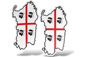 erreinge Aufkleber X2 Sardinien Italien Shaped Adhesive PVC für Abziehbild Tapete Auto Moto Helm Camper Laptop - 10 cm