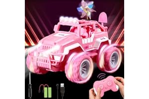 Hereneer Rosa RC Remote Control, 1/18 Remote Control Car Off-Road, Off-Road Beetle Car, Adatto per 3-12 Ragazzi Ragazze, Regali Giocattolo Ideale per Il Compleanno (Jeep)