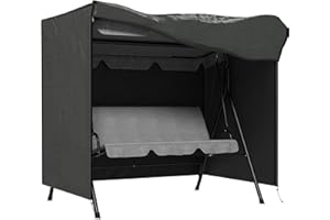 Outsunny Hollywoodschaukel Abdeckung 3 Sitzer, Wasserabweisend Winterfest Schutzhülle für Gartenschaukel, UV-Beständig Abdeckplane, Abdeckhaube, Reißfest 420D Oxford Gewebe, 177x114x152cm Dunkelgrau