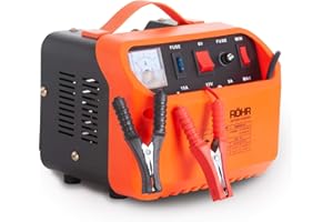 RÖHR Car Battery Charger 10 Amp 6V/12V Upgraded DFC-10P Version Turbo/Trickle with Battery Repair and Maintainer Technology