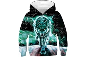 kids4ever Sweat à Capuche Unisexe pour Enfant avec imprimé Amusant 3D - Pull à Manches Longues pour garçons et Filles - avec Poche - Âge : 6-16 Ans