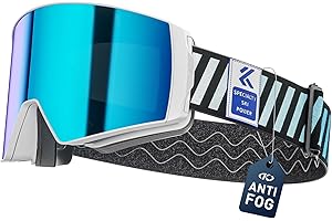 KAPVOE Maschera Sci con Lenti Fotocromatiche & Colorate - Antinebbia UV400 Lenti Magnetiche OTG - Unisex per Uomo Donna e Giovani K721