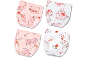Joyo roy Pantalones de Entrenamiento de algodón para niños pequeños, Pantalones de Entrenamiento para bebés, Bragas de Aprendizaje Reutilizables y cómodas para bebés 1-5 años