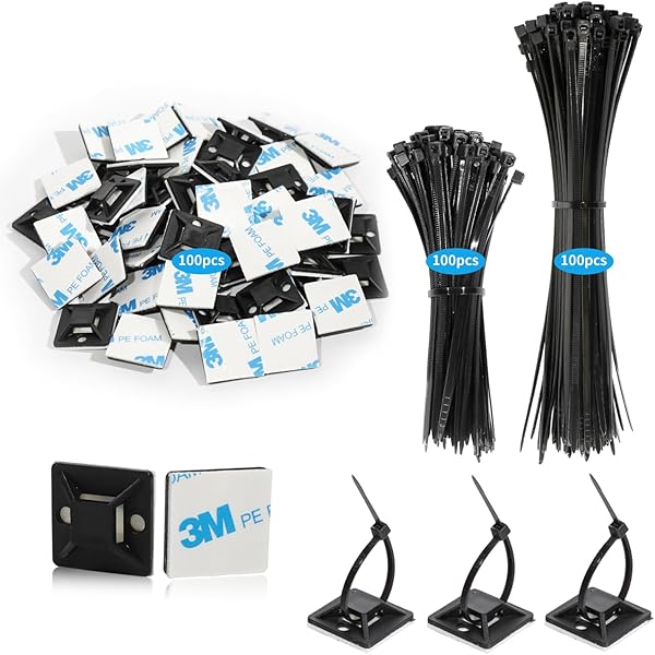 Base Per Fascette Autoadesiva - 100 Pezzi 18.5x18.5x6.4mm Per Organizzazione Cavi - Foto 3